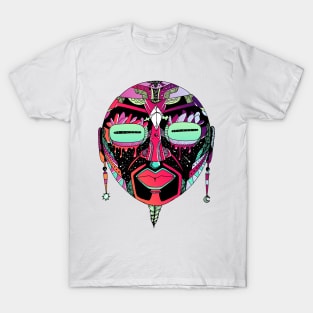 Blue Red Blend African Mask 2 T-Shirt